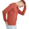 Hanes Originals Men’s Tri-Blend Long Sleeve Henley T-Shirt, Lightweight Long Sleeve Tee(Red River Clay Pe Heather)