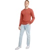 Hanes Originals Men’s Tri-Blend Long Sleeve Henley T-Shirt, Lightweight Long Sleeve Tee(Red River Clay Pe Heather)