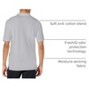 Hanes mens X-temp Performance Polo, Cotton Blend Sport Shirt for Men With Odor Control(Light Steel)