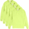 Hanes Men’s Essentials Long-Sleeve T-Shirt, Crewneck Cotton T-Shirts for Men, 2-Pack(Safety Green – 4 Pack)