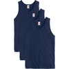 Hanes Men’s Essentials Tank Top Pack, Midweight Cotton Tanks, Sleeveless Shirts, 3-Pack(Athletic Navy)