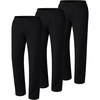 Hanes Men’s Sweatpants Pack – 3-Pack – Essentials Midweight Cotton Jersey Lounge Pants – Open Bottom – Pockets – 32″(Black/Black/Black)