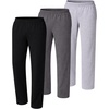 Hanes Men’s Sweatpants Pack – 3-Pack – Essentials Midweight Cotton Jersey Lounge Pants – Open Bottom – Pockets – 32″(Black/Charcoal Heather/Light Steel)