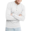 Hanes Originals Men’s Tri-Blend Long Sleeve Henley T-Shirt, Lightweight Long Sleeve Tee(Eco White)