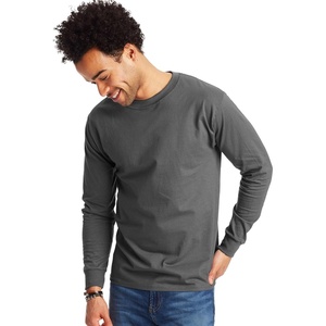 Hanes Men’s Beefy Long Sleeve Shirt, 1 or 2 Pack(Smoke Gray – 2 Pack)