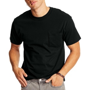 Hanes Men’s Beefy-t Pocket, Heavyweight Cotton Pocket Tee for Men, Full-Cut T-Shirt, 1 Or 2 Pack(Black – 1 Pack)