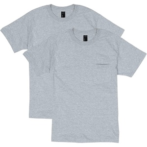 Hanes Men’s Beefy-t Pocket, Heavyweight Cotton Pocket Tee for Men, Full-Cut T-Shirt, 1 Or 2 Pack(Light Steel – 2 Pack)