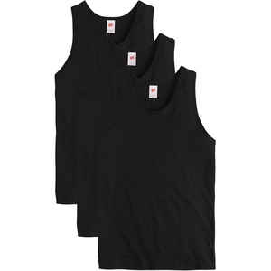 Hanes Men’s Essentials Tank Top Pack, Midweight Cotton Tanks, Sleeveless Shirts, 3-Pack(Black)