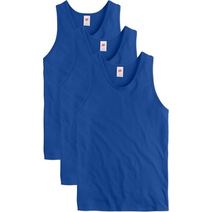 Hanes Men’s Essentials Tank Top Pack, Midweight Cotton Tanks, Sleeveless Shirts, 3-Pack(Deep Royal)