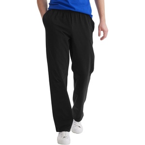 Hanes Men’s Sweatpants Pack – 3-Pack – Essentials Midweight Cotton Jersey Lounge Pants – Open Bottom – Pockets – 32″(Black)