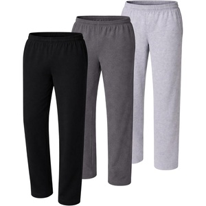 Hanes Men’s Sweatpants Pack – 3-Pack – Essentials Midweight Cotton Jersey Lounge Pants – Open Bottom – Pockets – 32″(Black/Charcoal Heather/Light Steel)