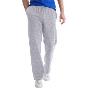 Hanes Men’s Sweatpants Pack – 3-Pack – Essentials Midweight Cotton Jersey Lounge Pants – Open Bottom – Pockets – 32″(Light Steel)