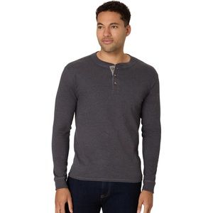 Hanes Mens T-Shirts, Men’s Beefyt Henley Shirts, Men’s Cotton Long Sleeve Shirts(Slate Heather)