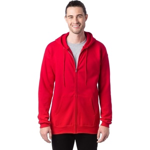 Hanes Men’s Ultimate Full-Zip Hoodie, Men’s Hooded Fleece Sweatshirt with Zipper(Deep Red)