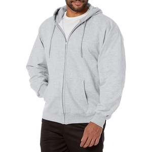 Hanes Men’s Ultimate Full-Zip Hoodie, Men’s Hooded Fleece Sweatshirt with Zipper(Light Steel)