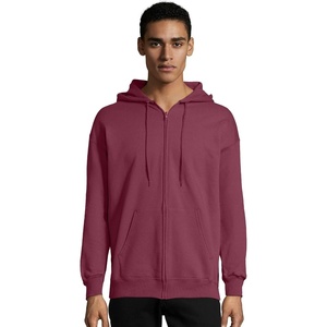 Hanes Men’s Ultimate Full-Zip Hoodie, Men’s Hooded Fleece Sweatshirt with Zipper(Maroon)