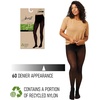 Hanes EcoSmart Womens Opaque Tights, Same to Waist, Sheer Toe, Black